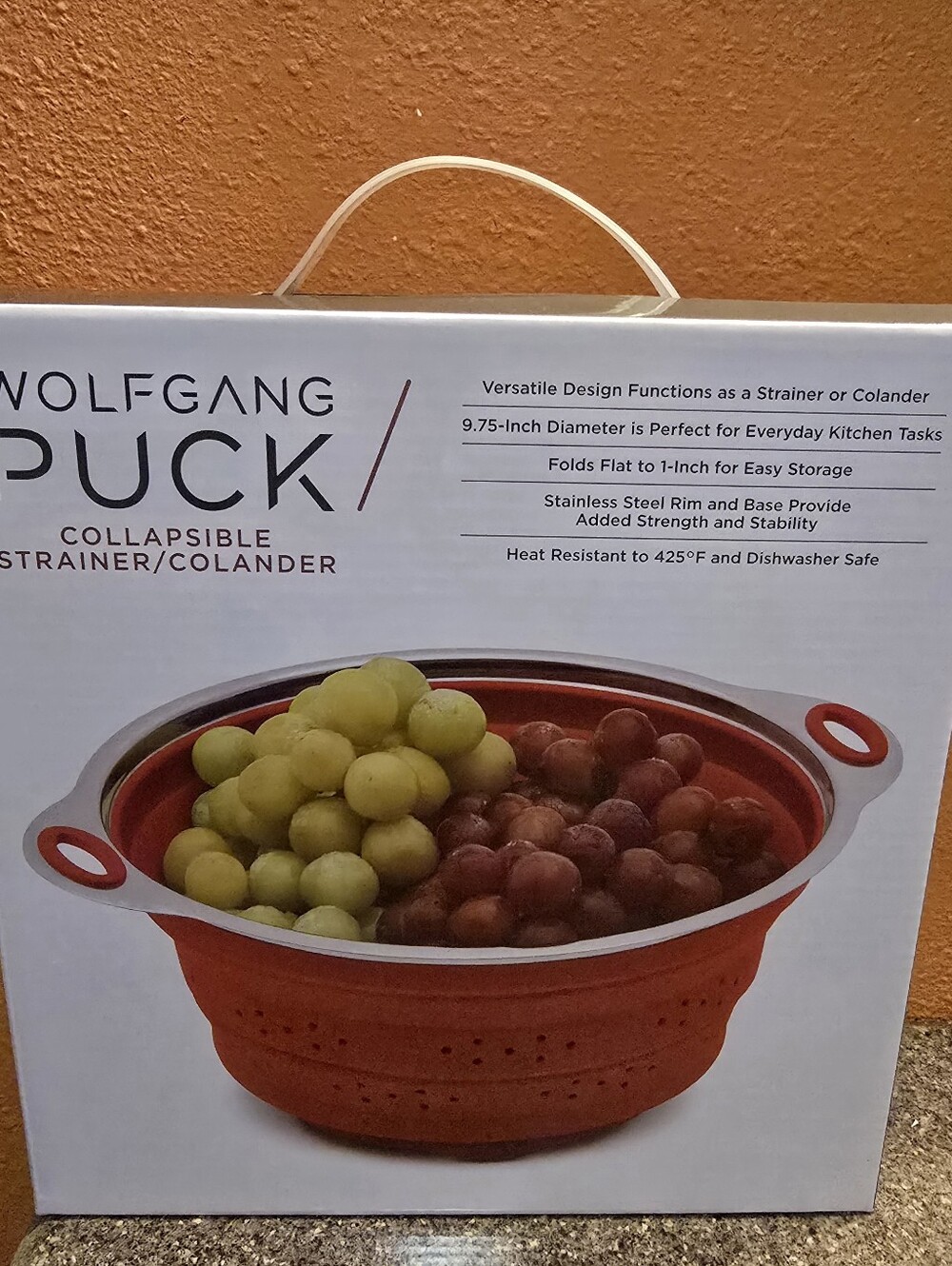 Wolfgang Puck Red Collapsible Colander